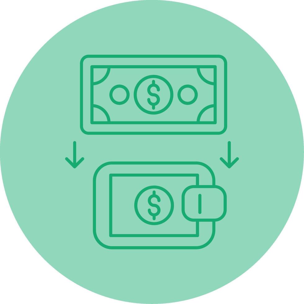 Income Line Dual Tone Circle Icon vector