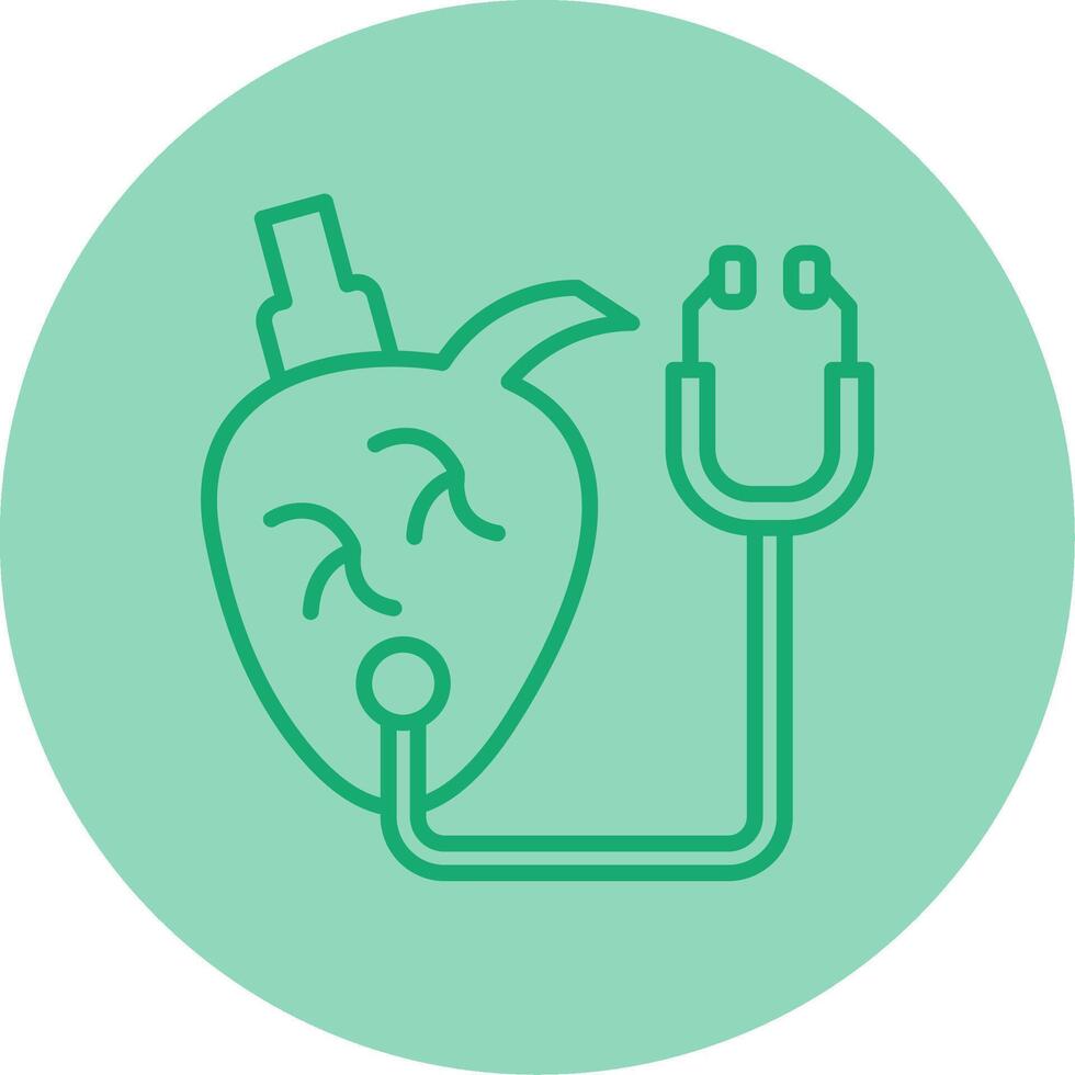 Heart Checkup Line Dual Tone Circle Icon vector