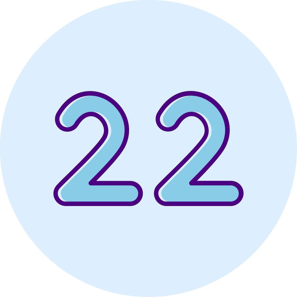 Twenty two Line Dual Tone Circle Icon vector