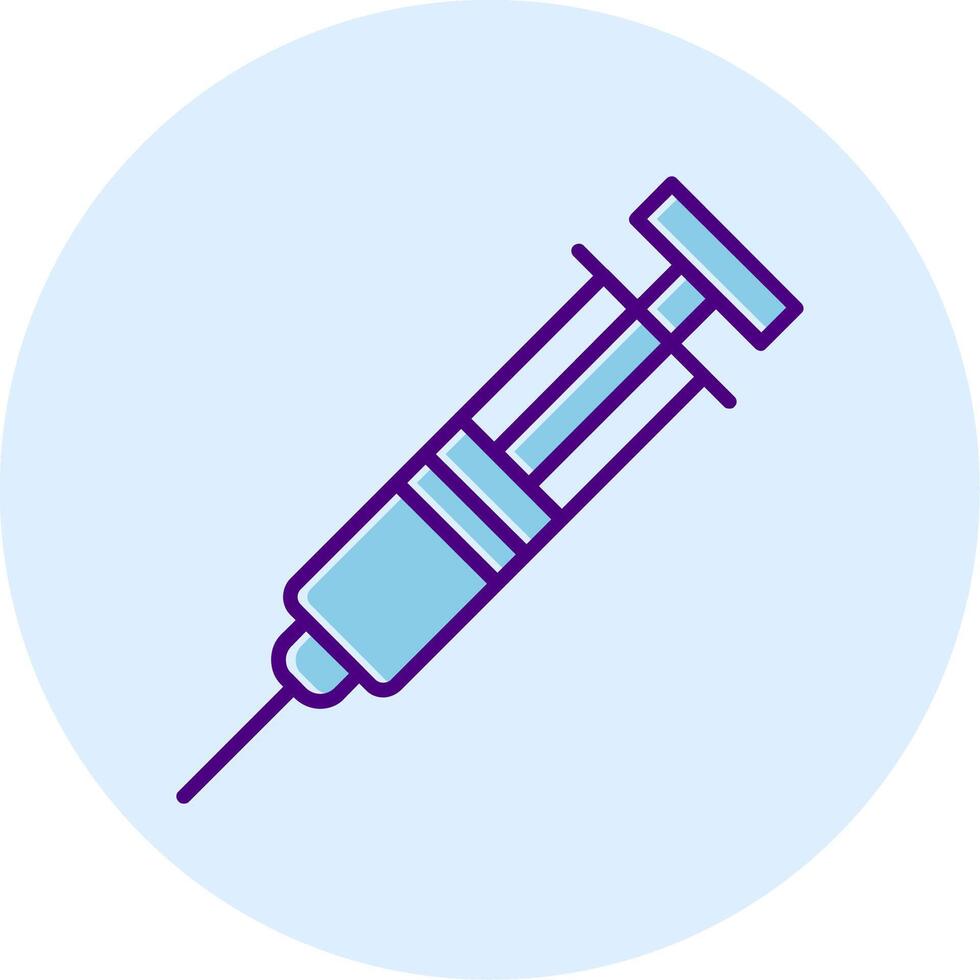 Syringe Line Dual Tone Circle Icon vector