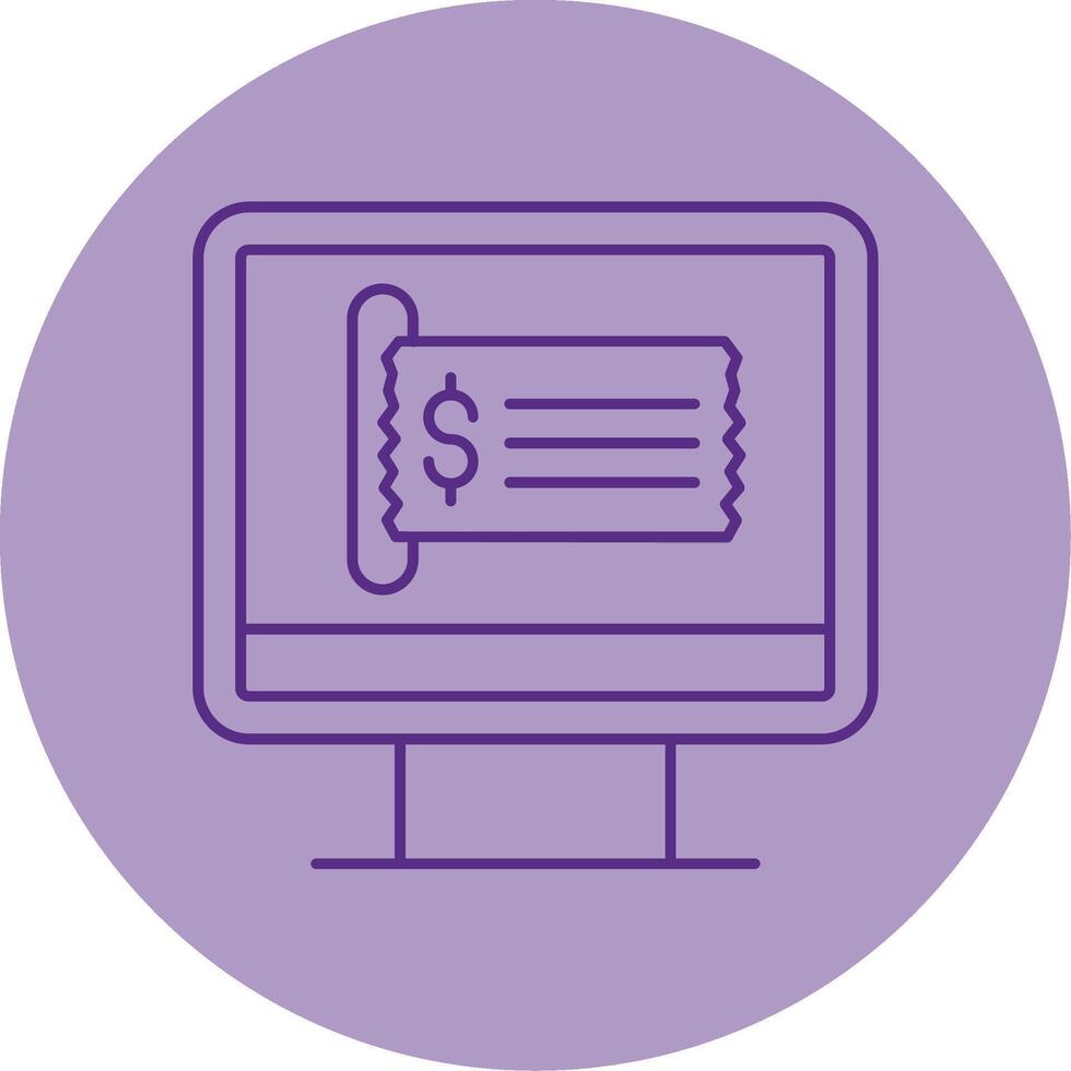 Electronic Ticket Line Dual Tone Circle Icon vector
