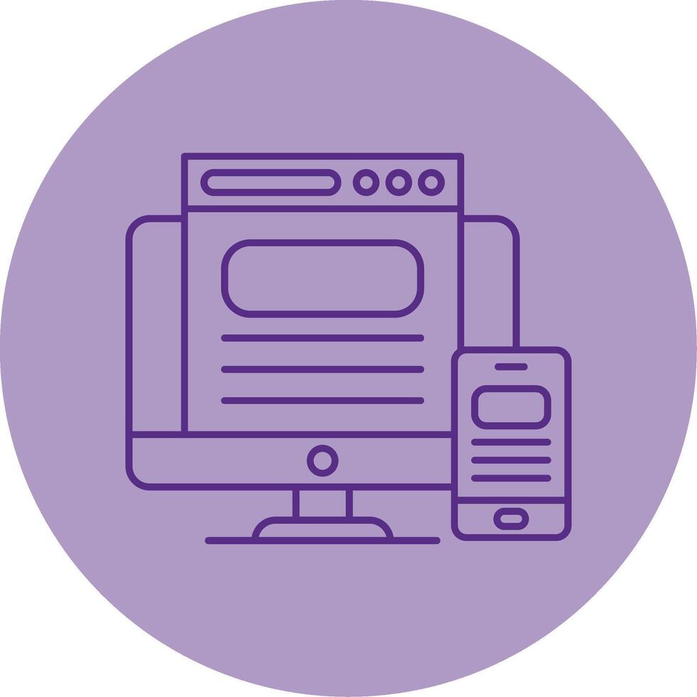 Responsive Design Line Dual Tone Circle Icon vector