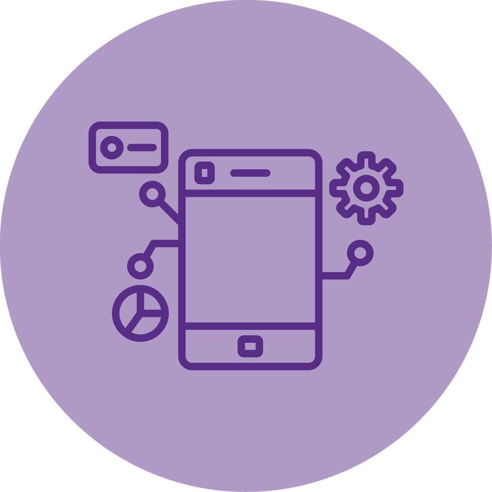 Mobility Line Dual Tone Circle Icon vector