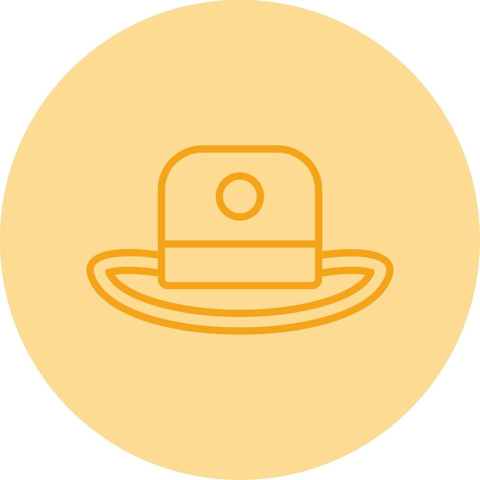 Cowboy Hat Line Dual Tone Circle Icon vector