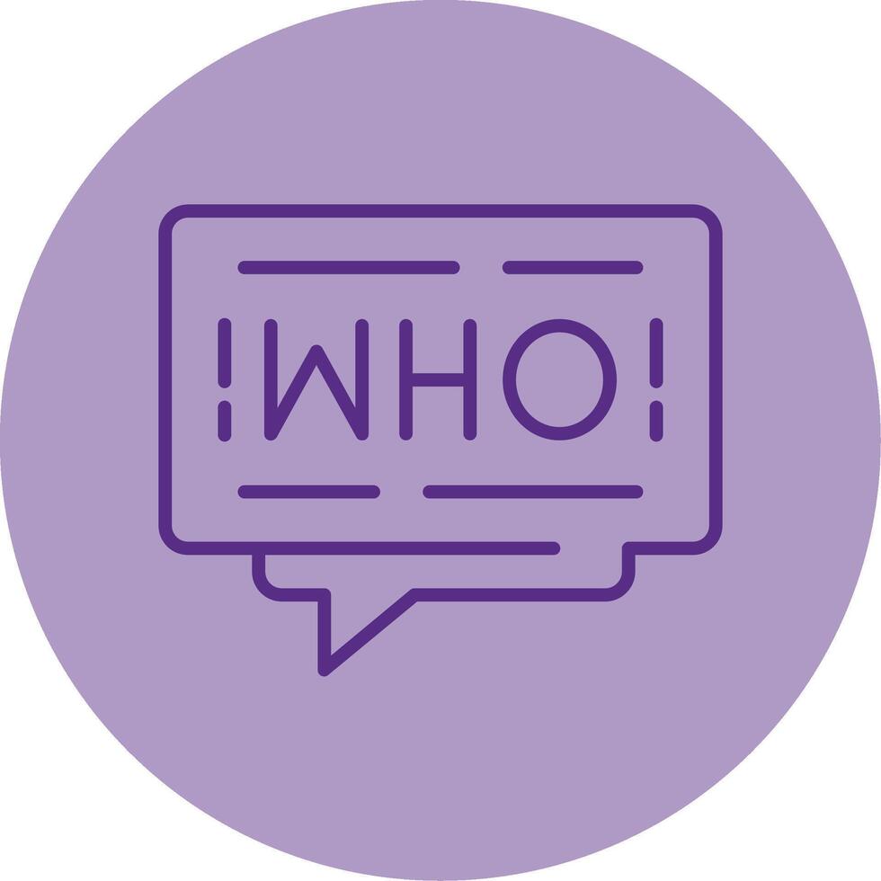 Who Line Dual Tone Circle Icon vector
