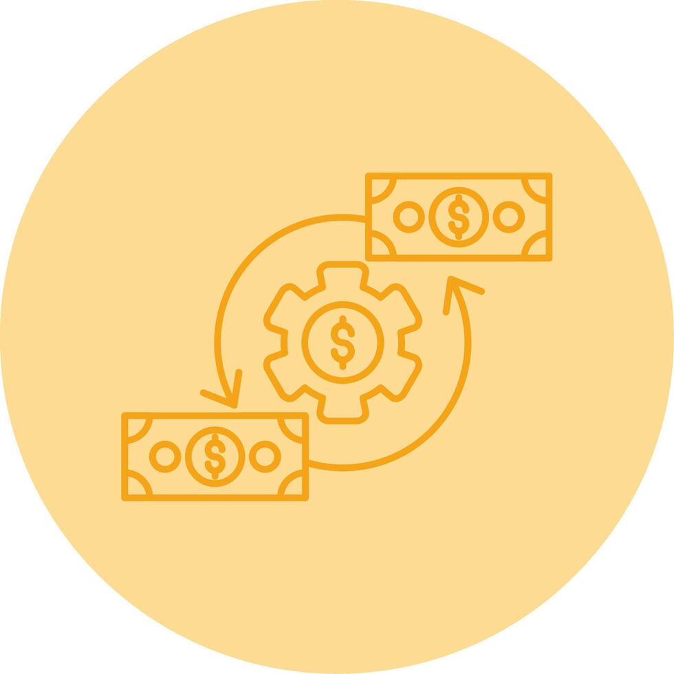 Cash Flow Line Dual Tone Circle Icon vector