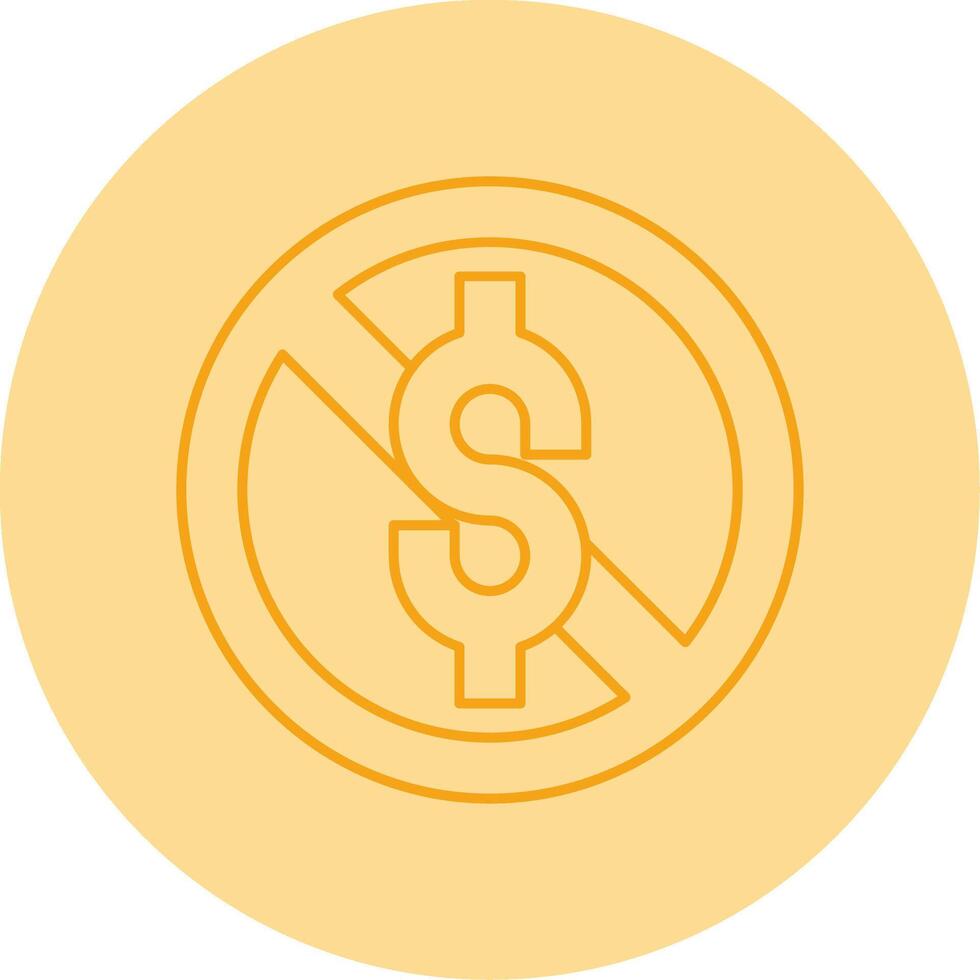 No Sales Line Dual Tone Circle Icon vector