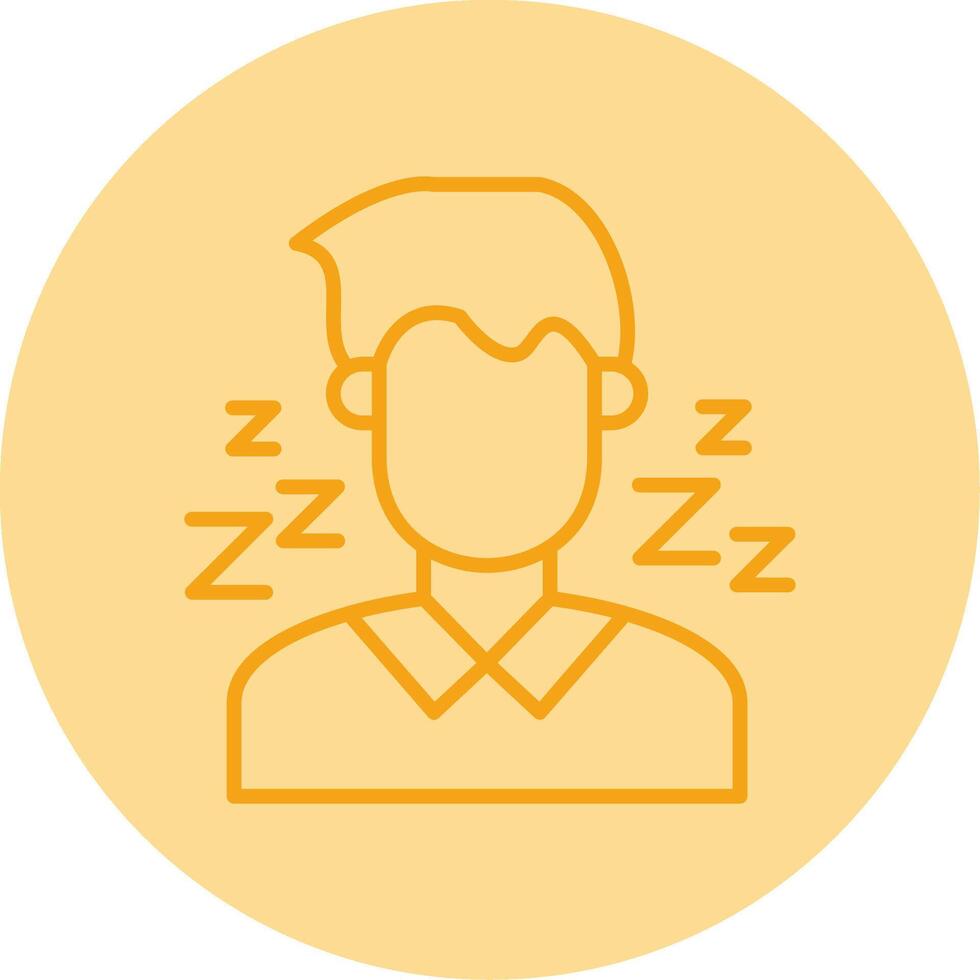 Tiredness Line Dual Tone Circle Icon vector