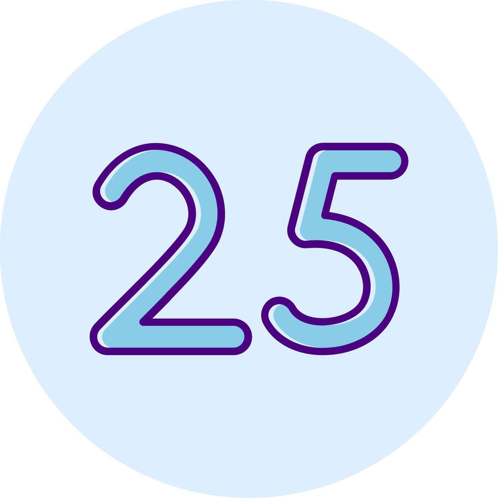 Twenty five Line Dual Tone Circle Icon vector