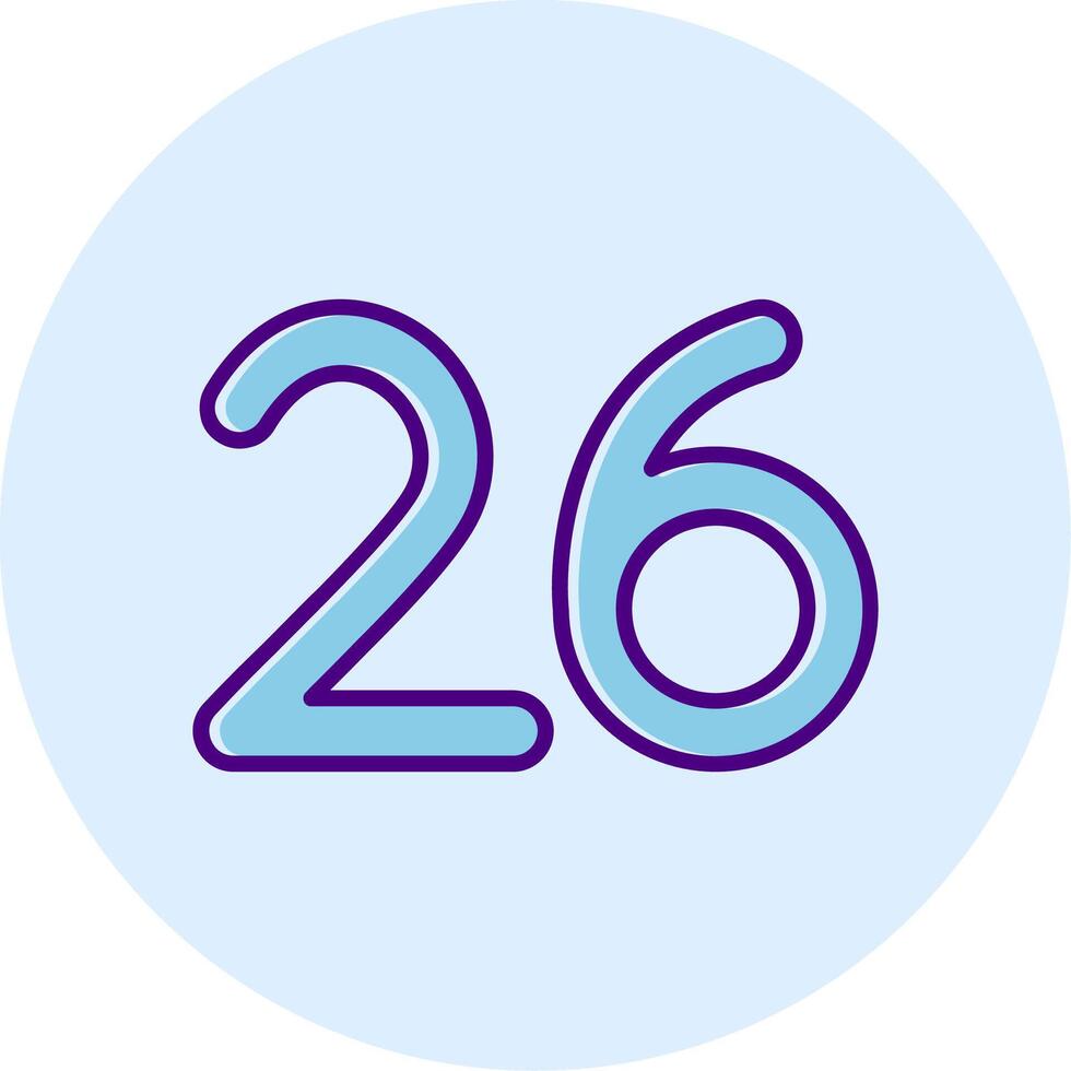 Twenty six Line Dual Tone Circle Icon vector