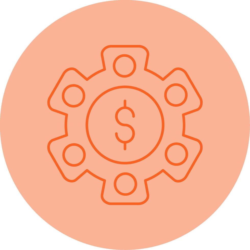 Asset Management Line Dual Tone Circle Icon vector