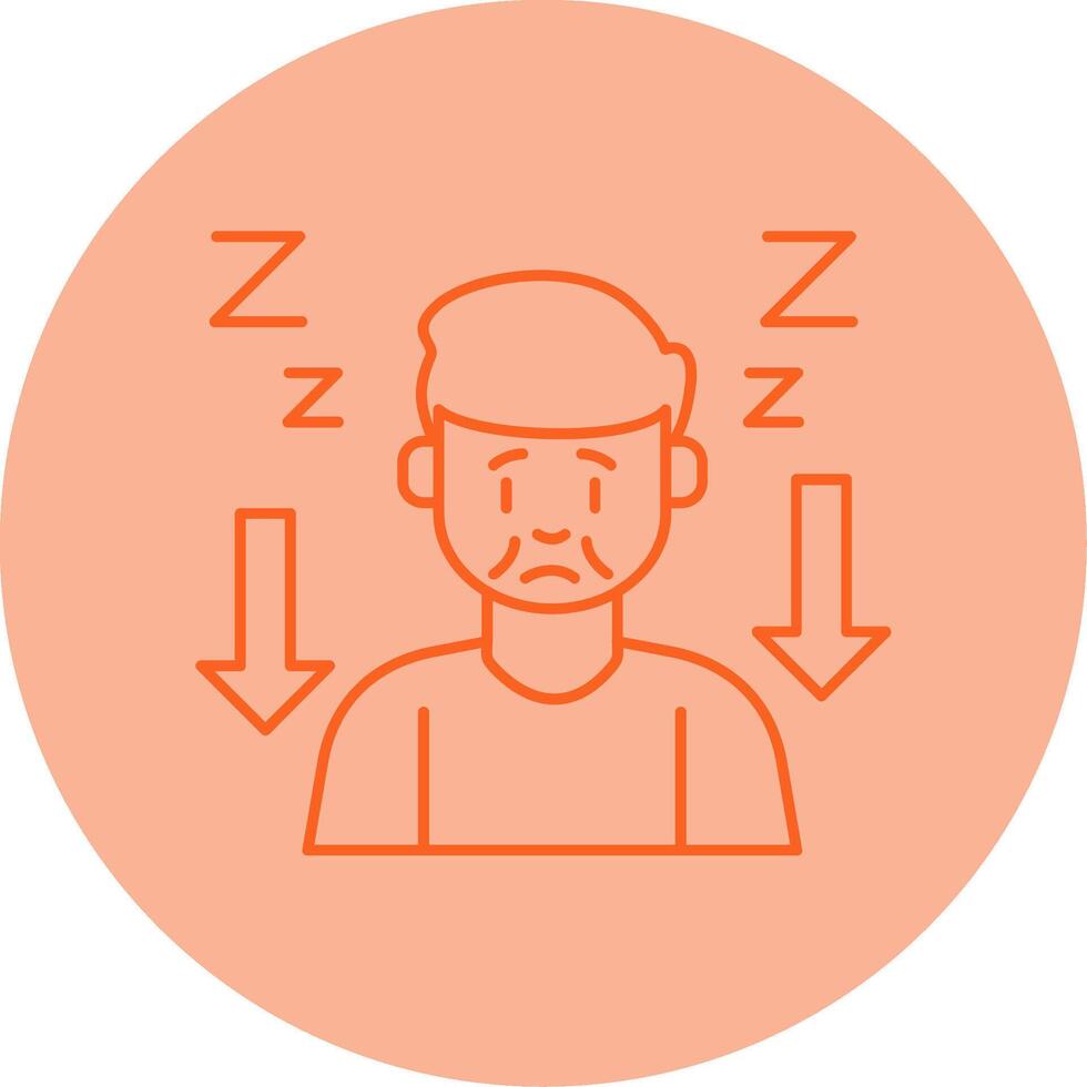 Tiredness Line Dual Tone Circle Icon vector