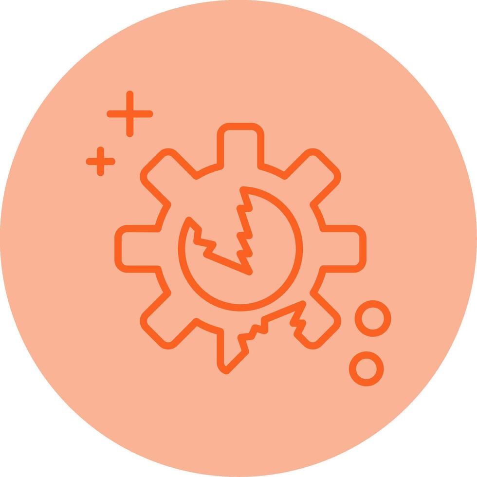Disruption Line Dual Tone Circle Icon vector