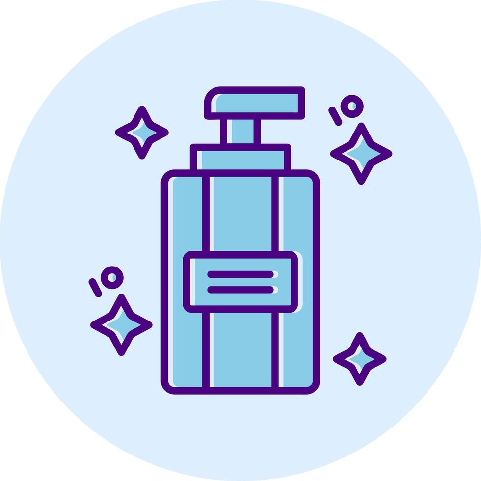 Facial Cleansing Line Dual Tone Circle Icon vector