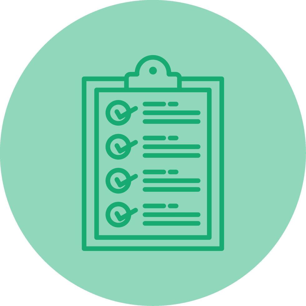 Checklist Line Dual Tone Circle Icon vector