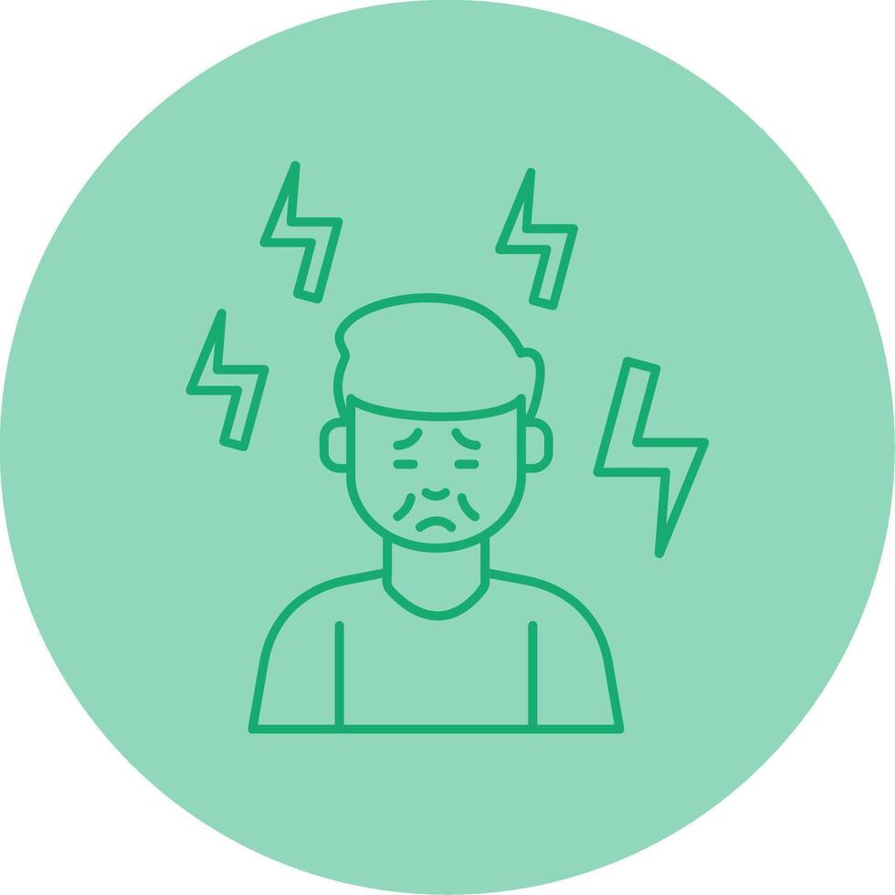 Depression Line Dual Tone Circle Icon vector