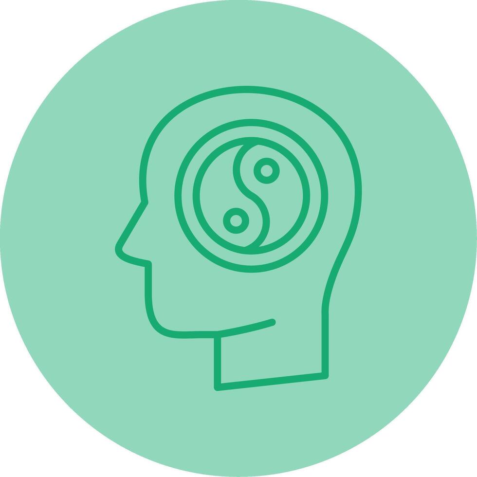 Wellness Line Dual Tone Circle Icon vector