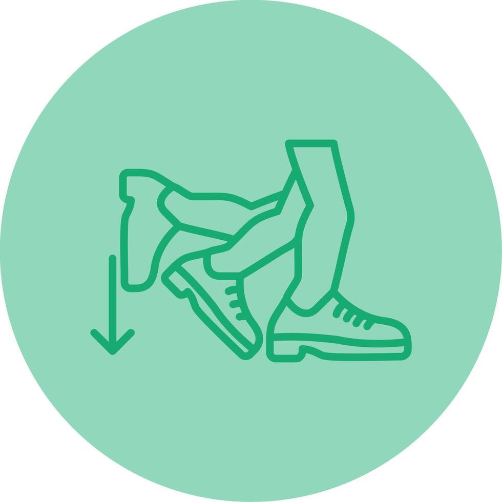Toe Beat Line Dual Tone Circle Icon vector