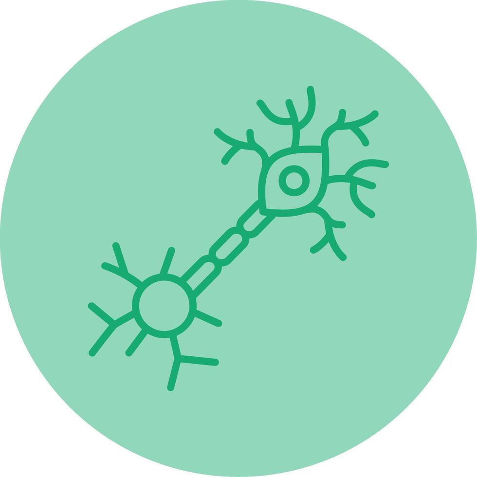 Multipolar Neuron Line Dual Tone Circle Icon vector