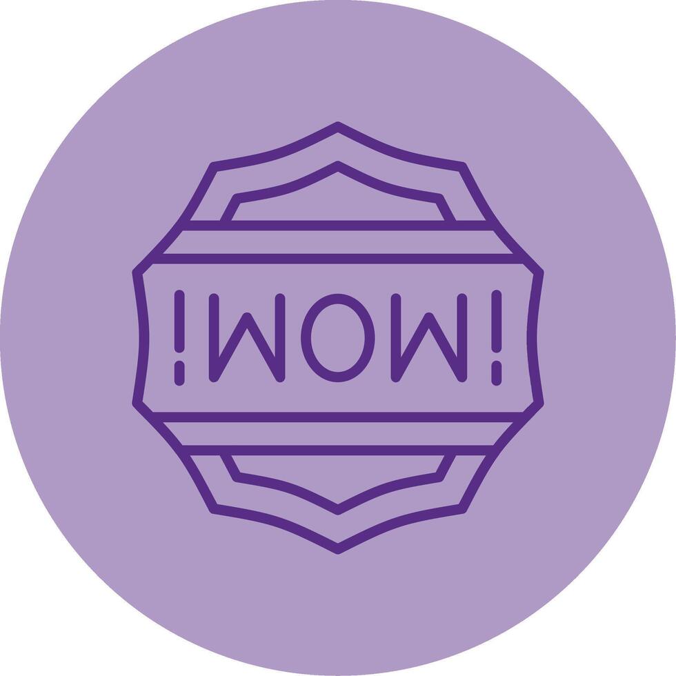 Wow Line Dual Tone Circle Icon vector