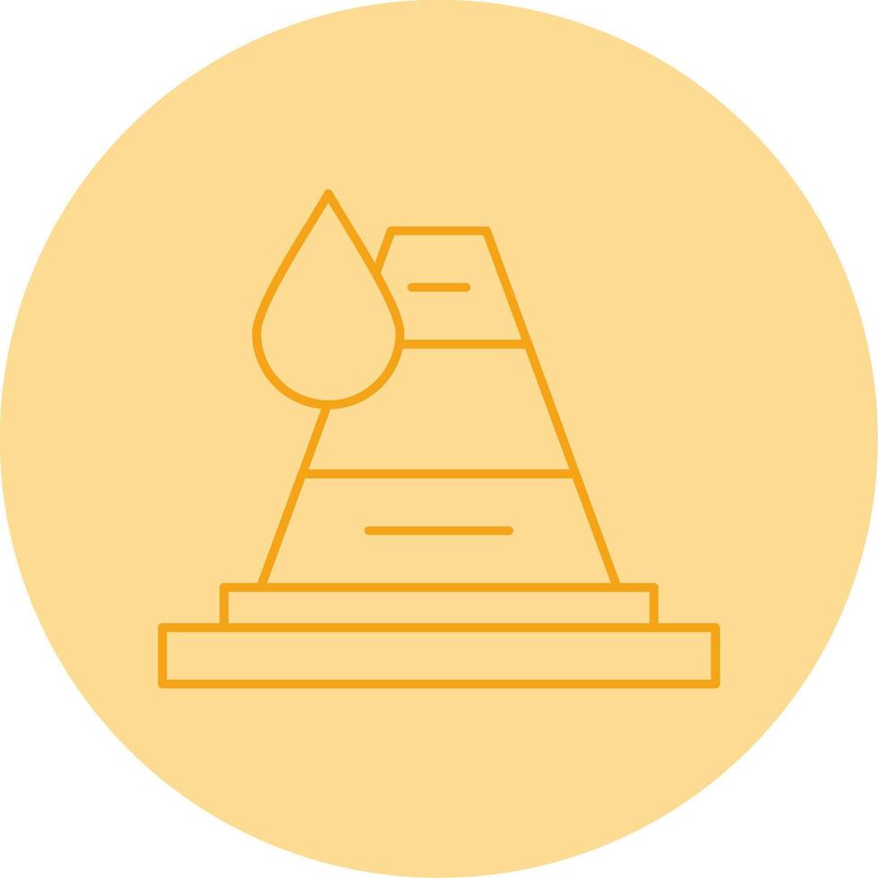 Traffic Cone Line Dual Tone Circle Icon vector