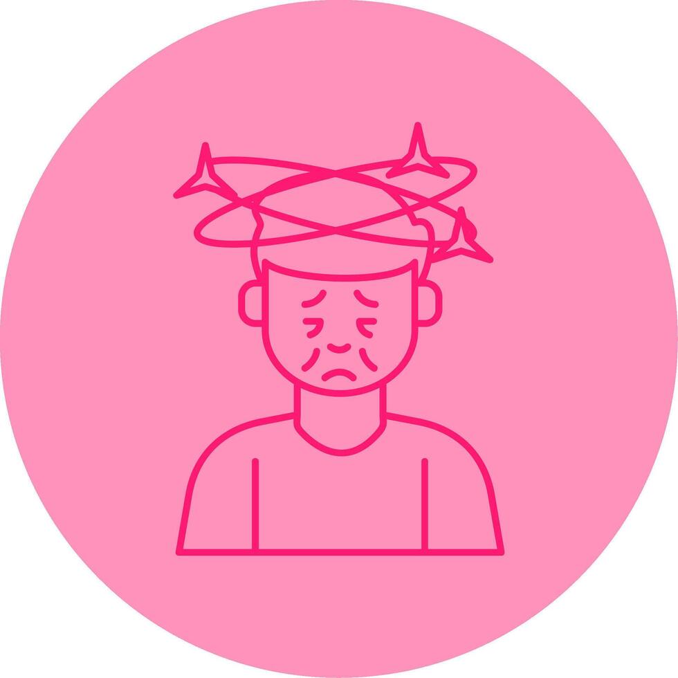 Dizziness Line Dual Tone Circle Icon vector