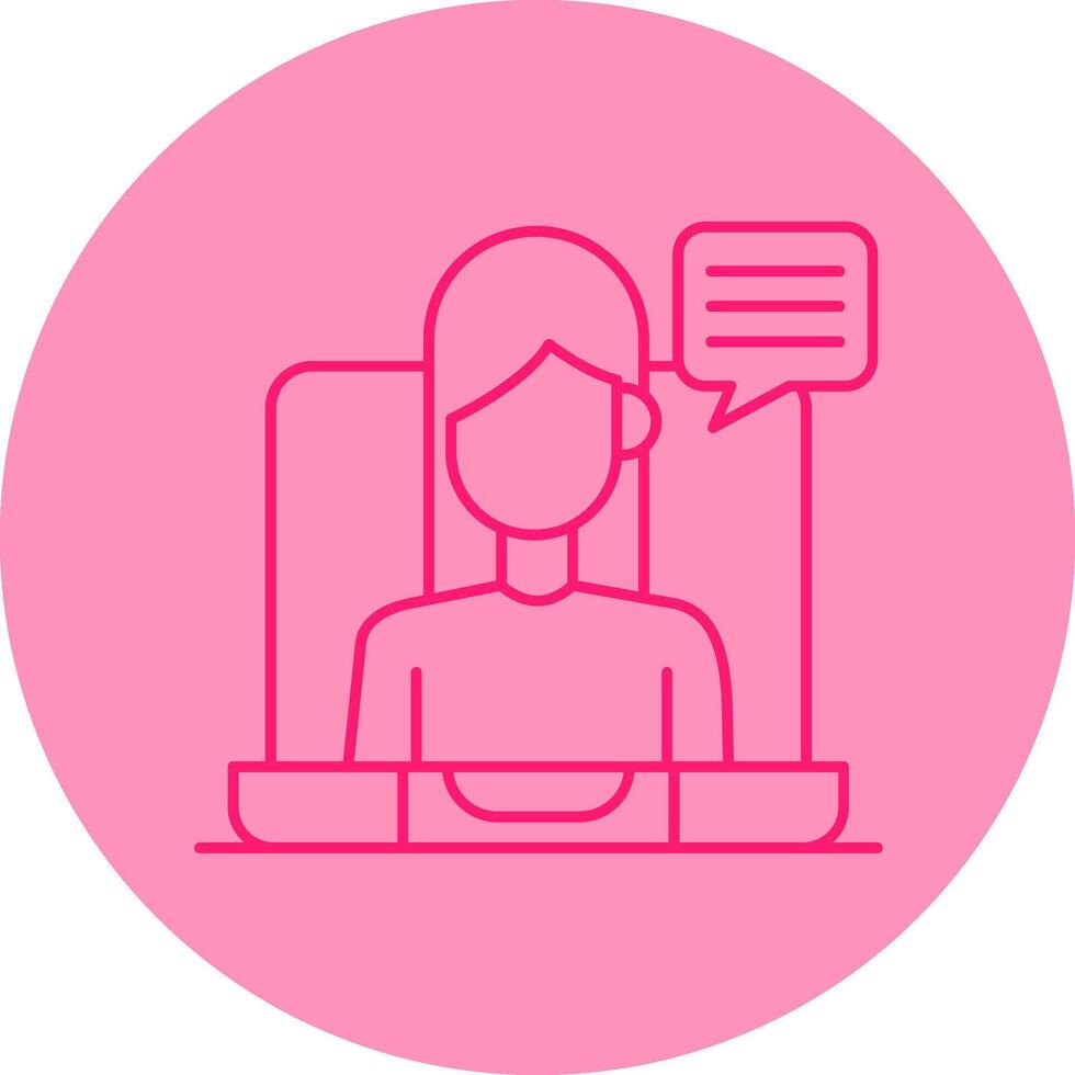 Virtual Meeting Line Dual Tone Circle Icon vector
