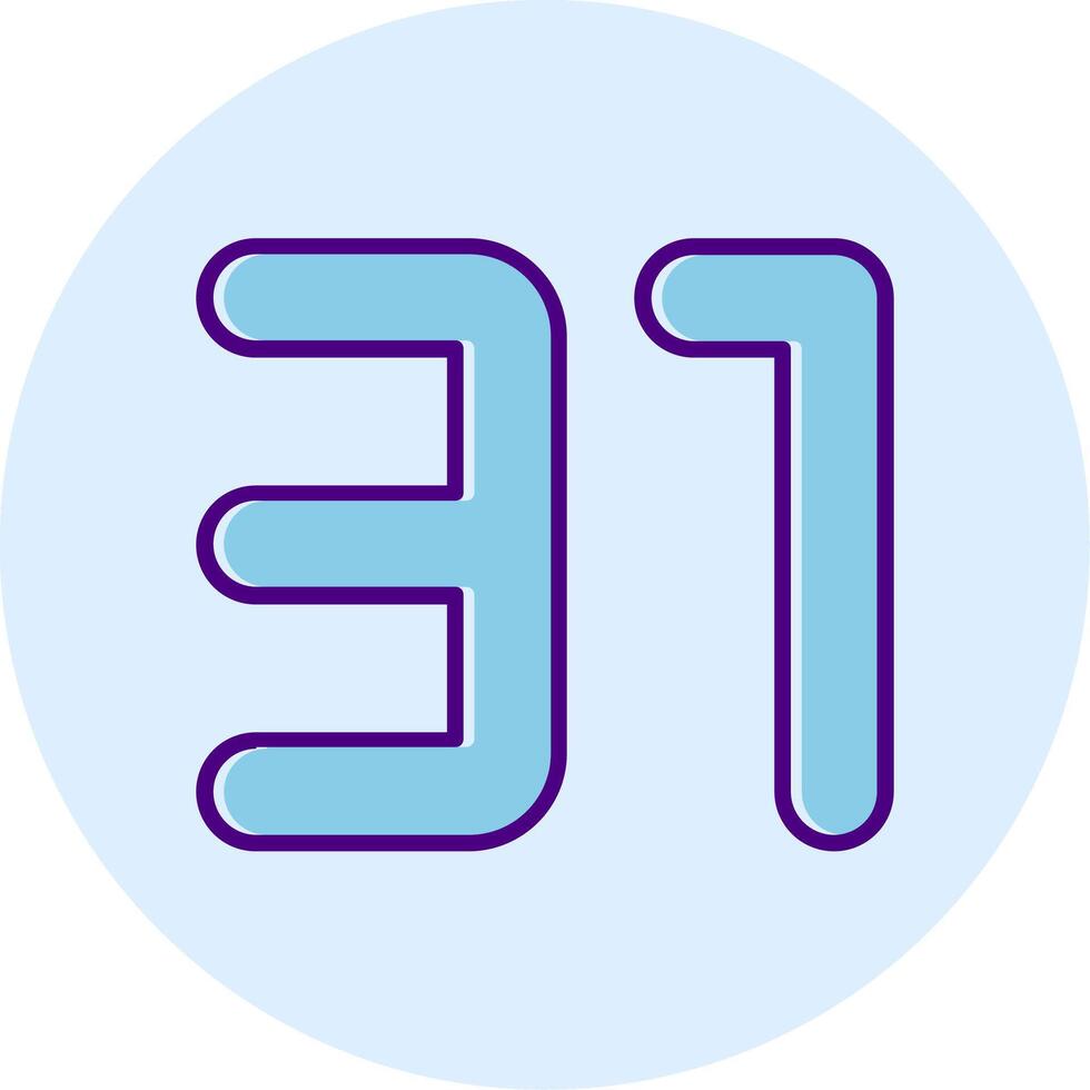 Thirty one Line Dual Tone Circle Icon vector