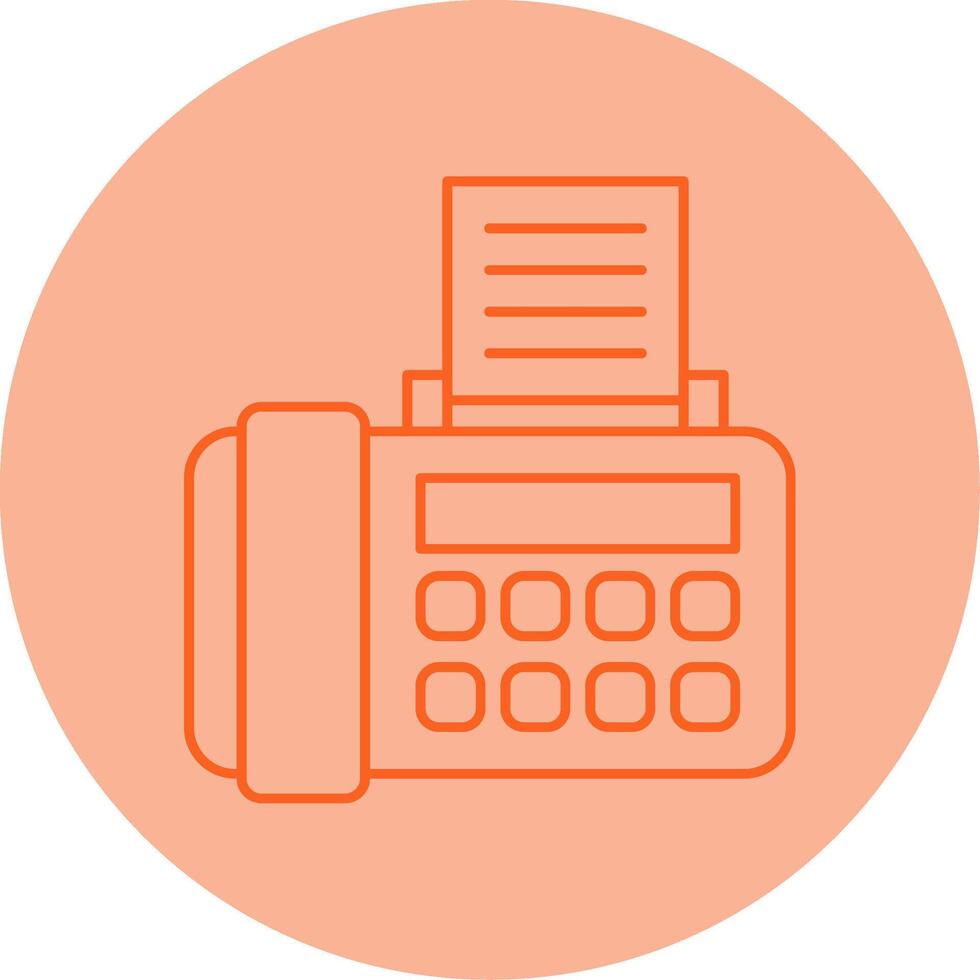 Fax Line Dual Tone Circle Icon vector