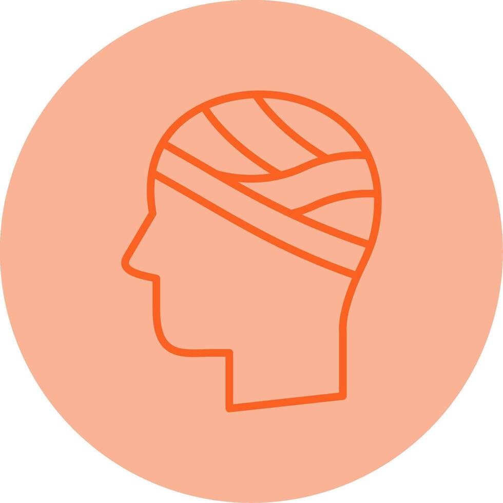 Head Line Dual Tone Circle Icon vector