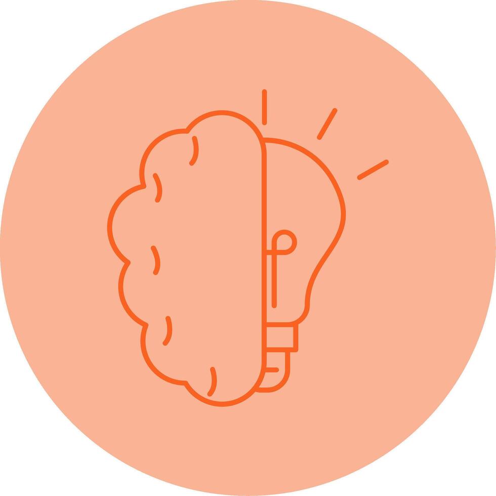 Brainstroming Line Dual Tone Circle Icon vector