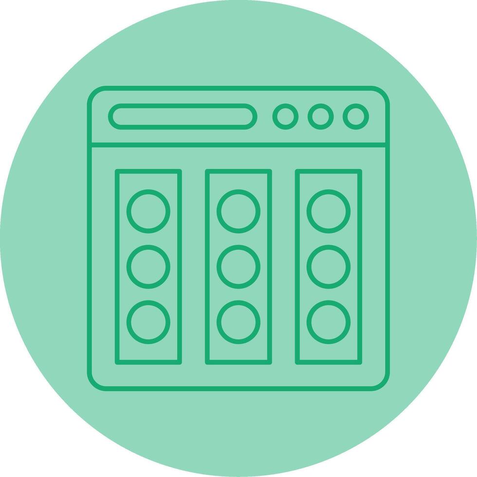 Color Palette Line Dual Tone Circle Icon vector