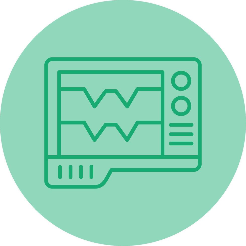 Ecg Line Dual Tone Circle Icon vector