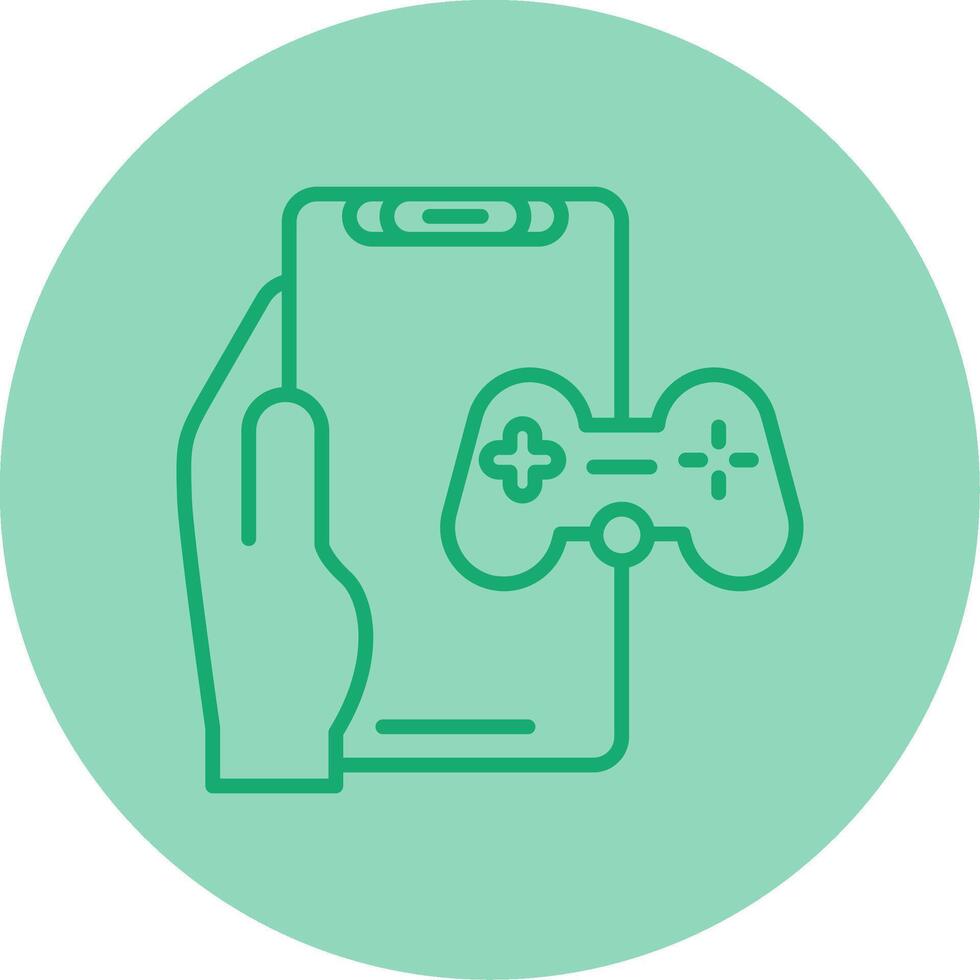 Gaming Line Dual Tone Circle Icon vector
