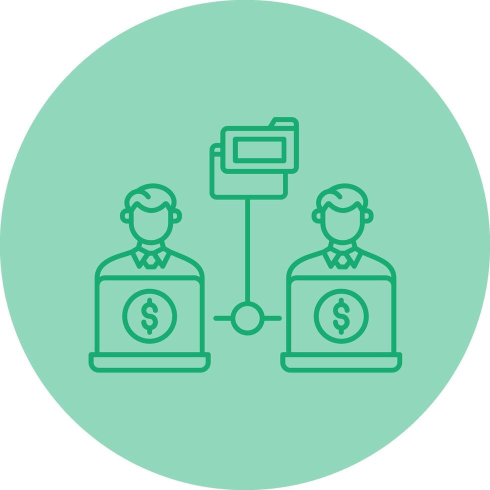 Remote Access Of Files Line Dual Tone Circle Icon vector