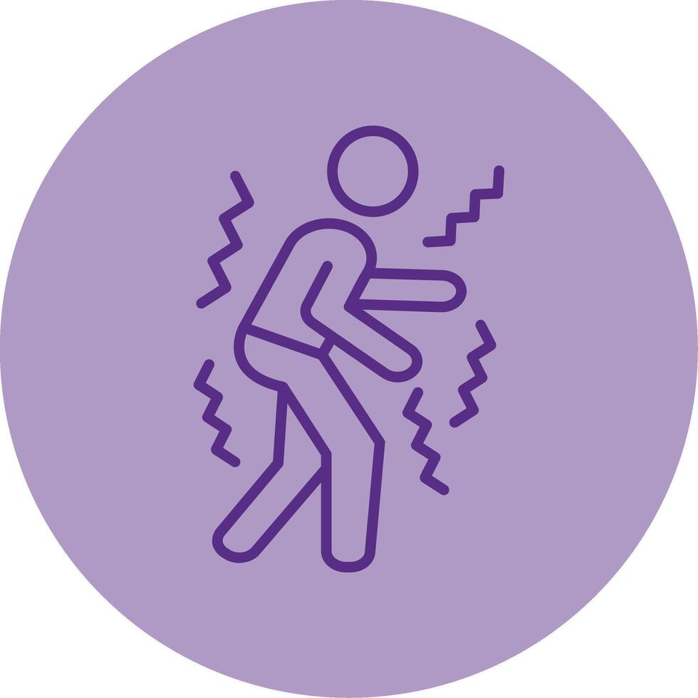 Parkinson Line Dual Tone Circle Icon vector