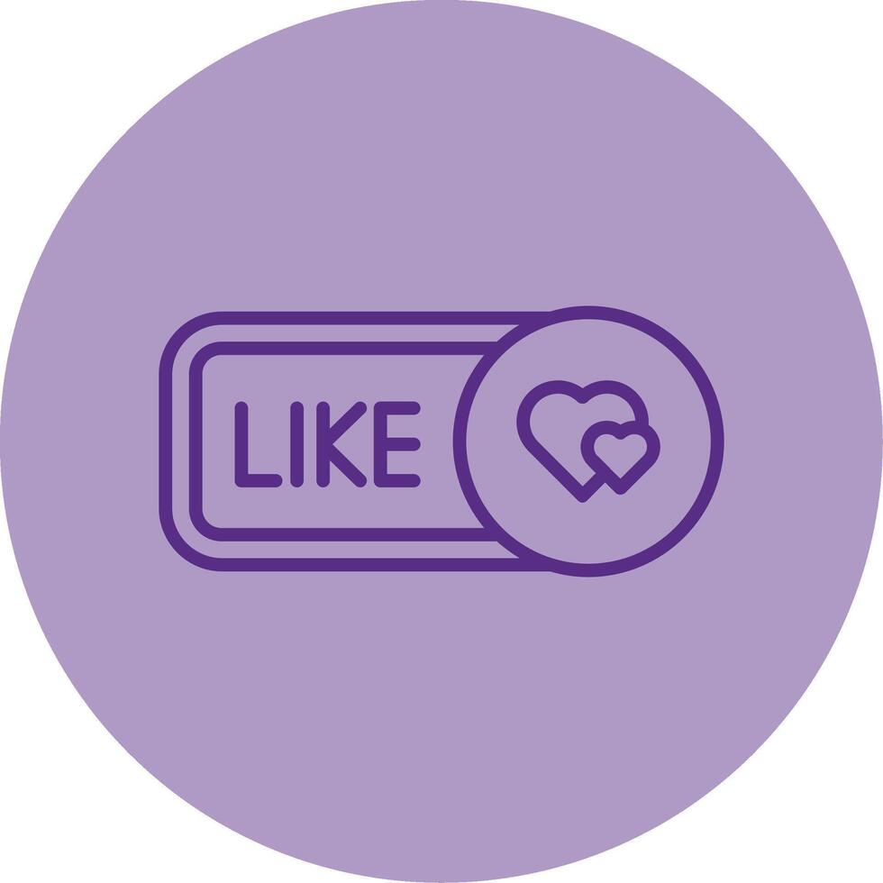 Like Line Dual Tone Circle Icon vector