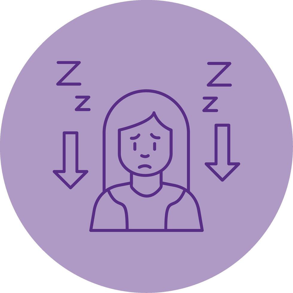 Tiredness Line Dual Tone Circle Icon vector