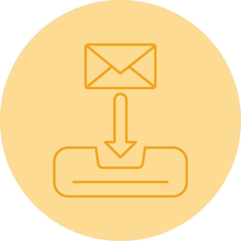 Inbox Line Dual Tone Circle Icon vector