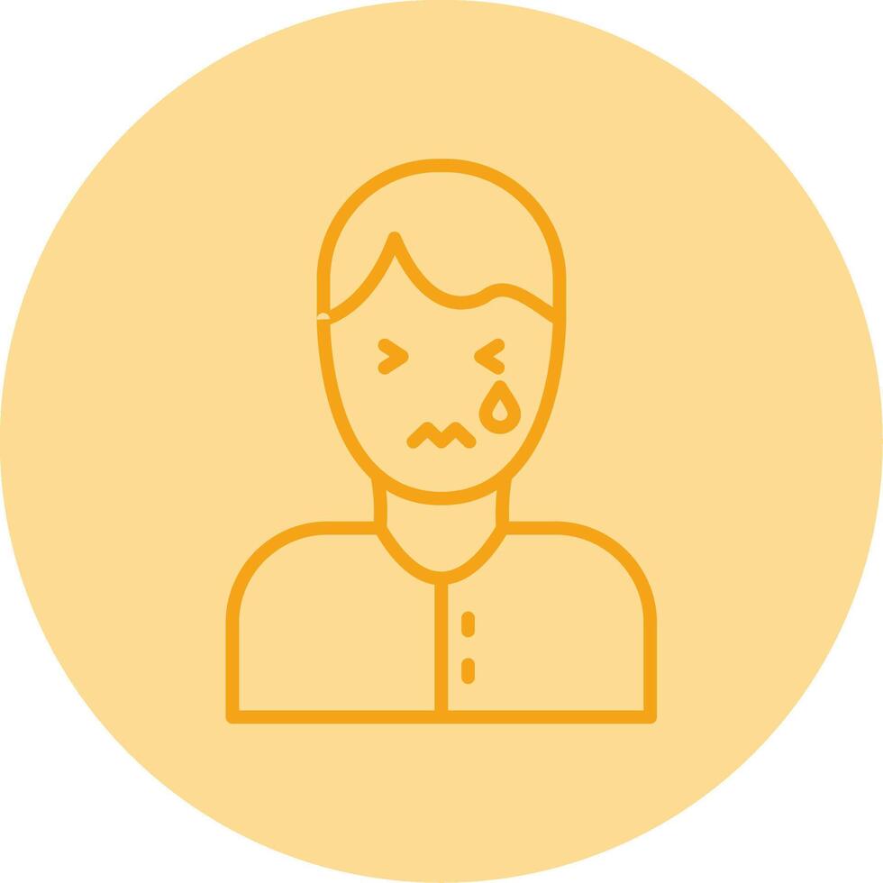 Sadness Line Dual Tone Circle Icon vector