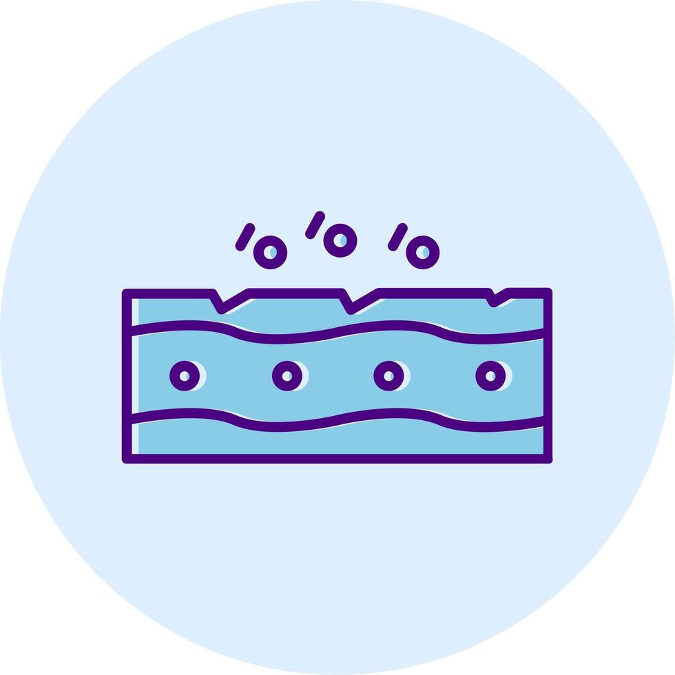 Pores Line Dual Tone Circle Icon vector