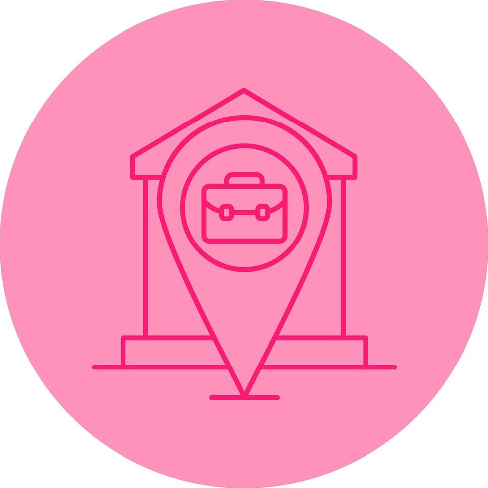 Remote Working Line Dual Tone Circle Icon vector