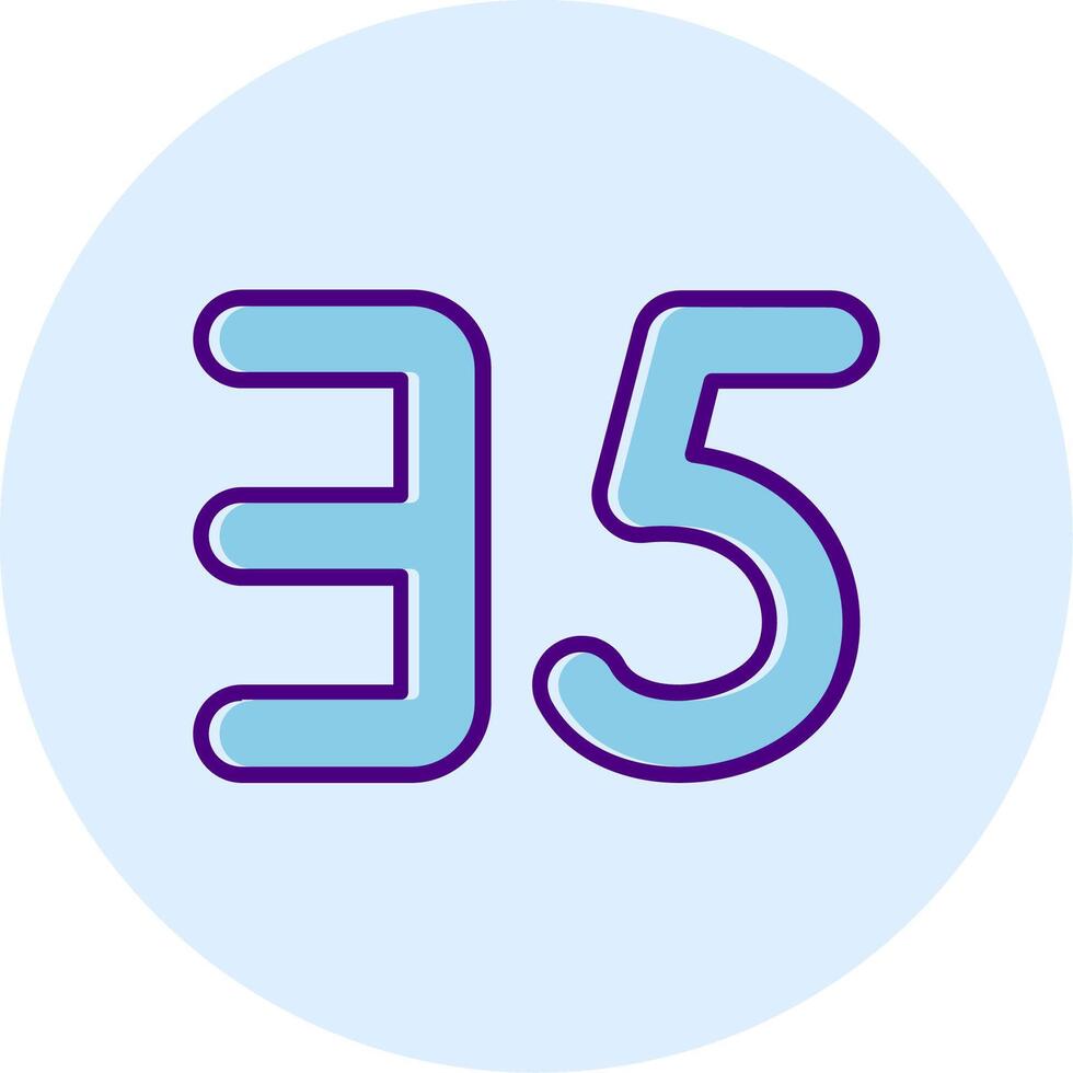Thirty five Line Dual Tone Circle Icon vector