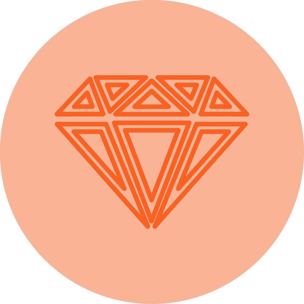 Diamond Line Dual Tone Circle Icon vector