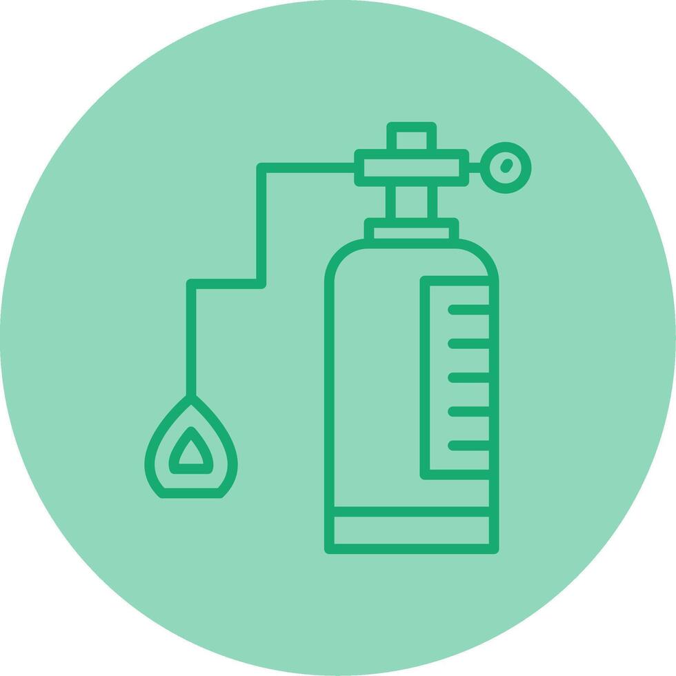 Oxygen Tank Line Dual Tone Circle Icon vector