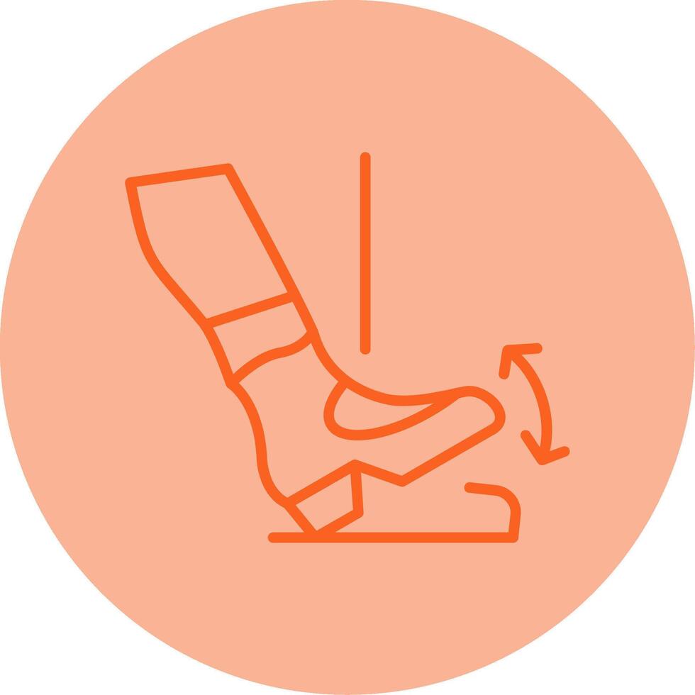 Toe Drop Line Dual Tone Circle Icon vector