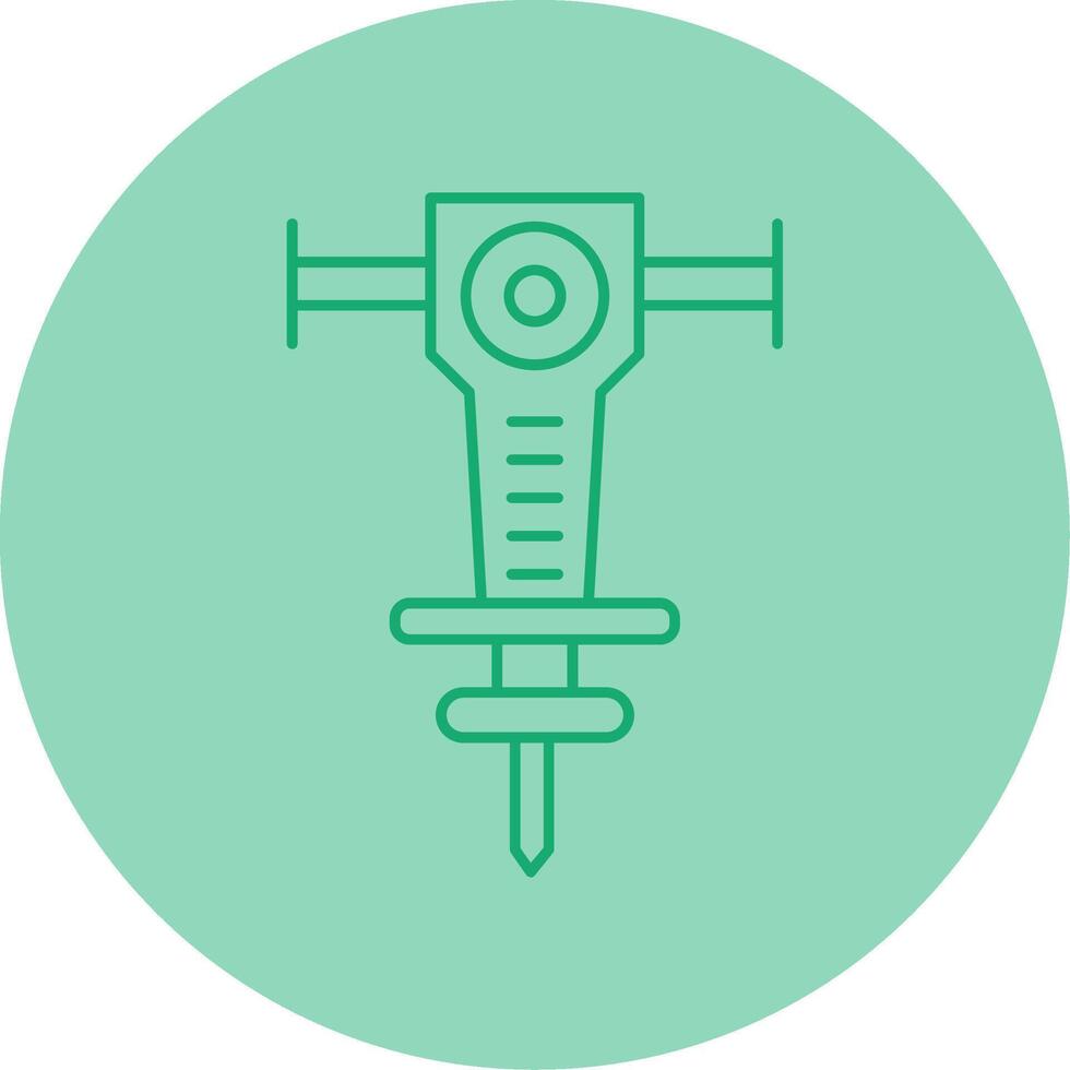 Jackhammer Line Dual Tone Circle Icon vector