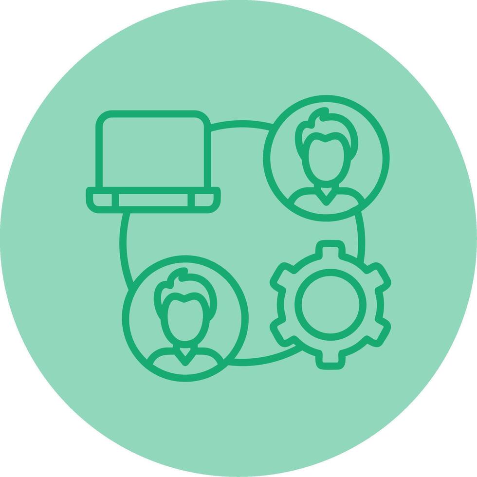 Remote Job Line Dual Tone Circle Icon vector