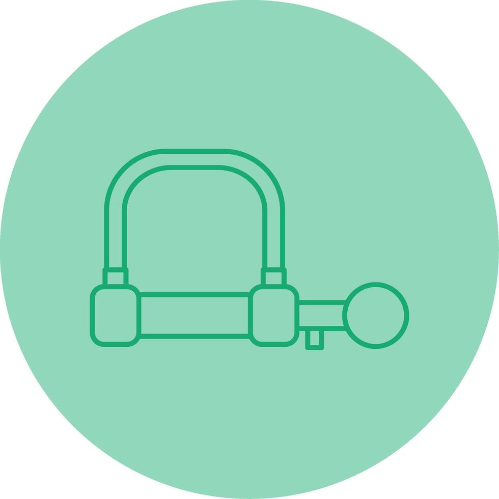 Wire Lock Line Dual Tone Circle Icon vector