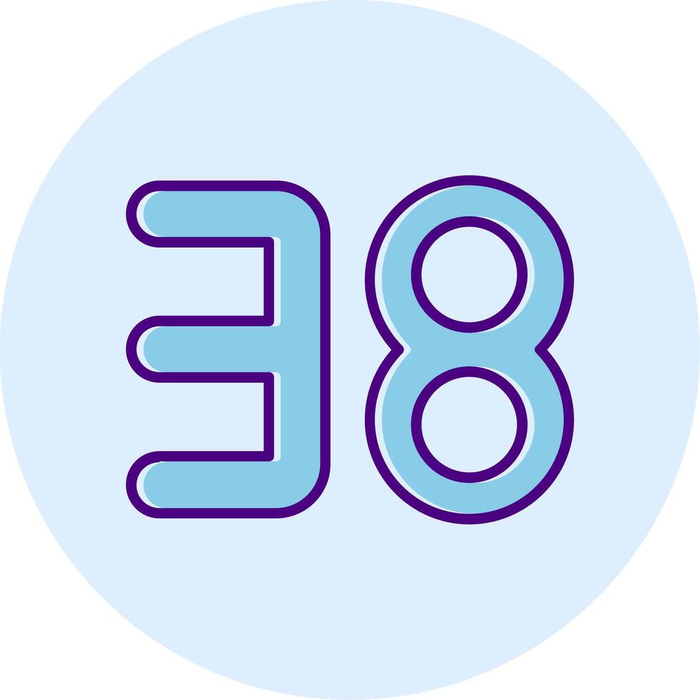 Thirty eight Line Dual Tone Circle Icon vector